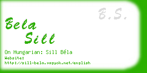bela sill business card